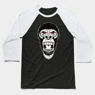Angry Gorilla Head Baseball T-Shirt
